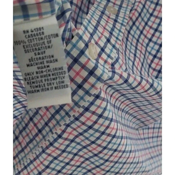 Ralph Lauren  Men's Plaid Button Down Blue Classic Shirt Size XXL - Picture 4 of 8